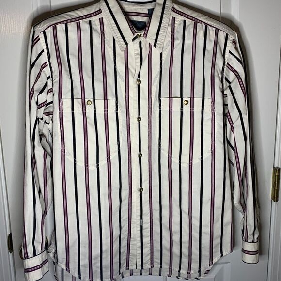 Lizwear Tops - VTG Lizwear Womens M Button Down Striped Shirt